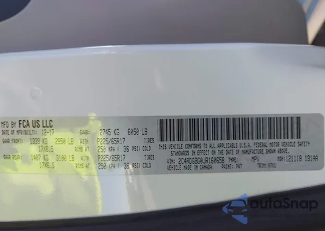 2018 Dodge Grand Caravan Se из США, поврежденный, VIN 2C4RDGBG0JR160658